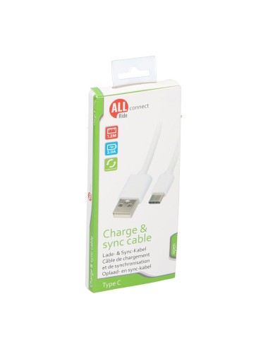 Cable usb-a a usb-c 1,2 m blanco