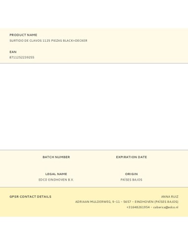 Surtido de clavos 1125 piezas black+decker