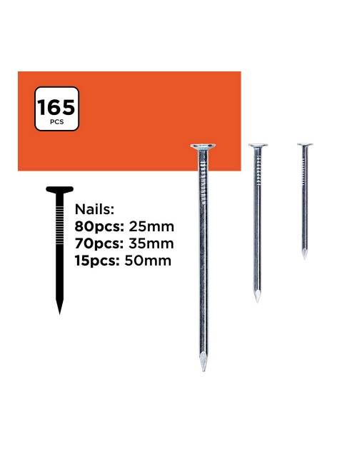 Surtido de clavos 165 piezas black+decker