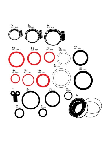 Surtido de juntas, arandelas y abrazaderas, 86 piezas ass black+decker