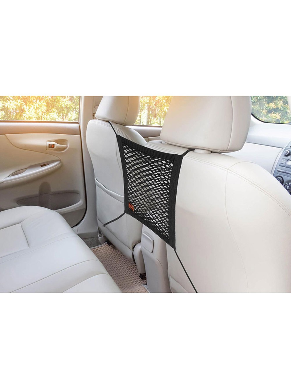 Red de almacenamiento para automóvil entre asientos black+decker