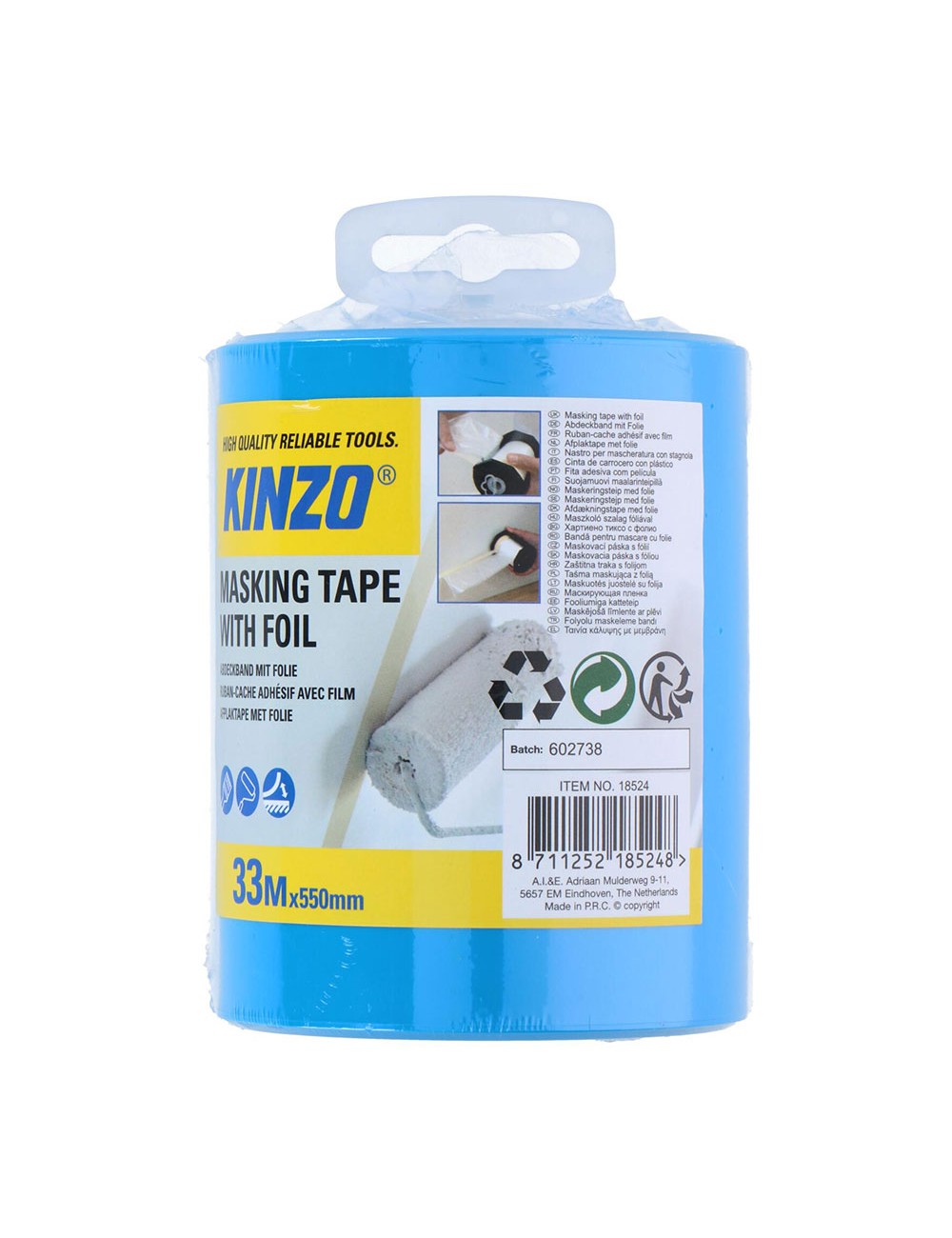 Dispensador con lamina protectora con cinta para enmascarar 550 mm x 33 m