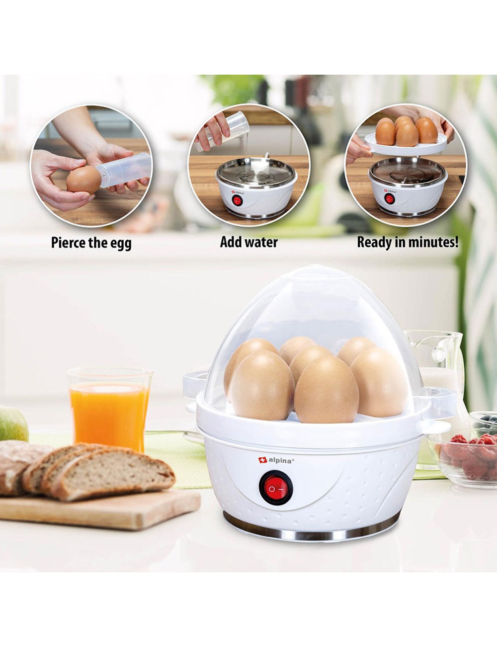 Cocedor de huevos 320 - 380 w hasta 7 huevos