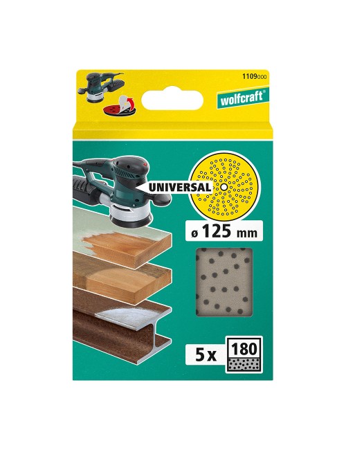 Disco de lijar multiorificio para lijadora excéntrica, ø125mm, grano 180