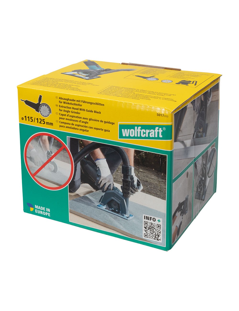 Soporte guía de aspiración de polvo y guía para amoladora angular 5017000 wolfcraft