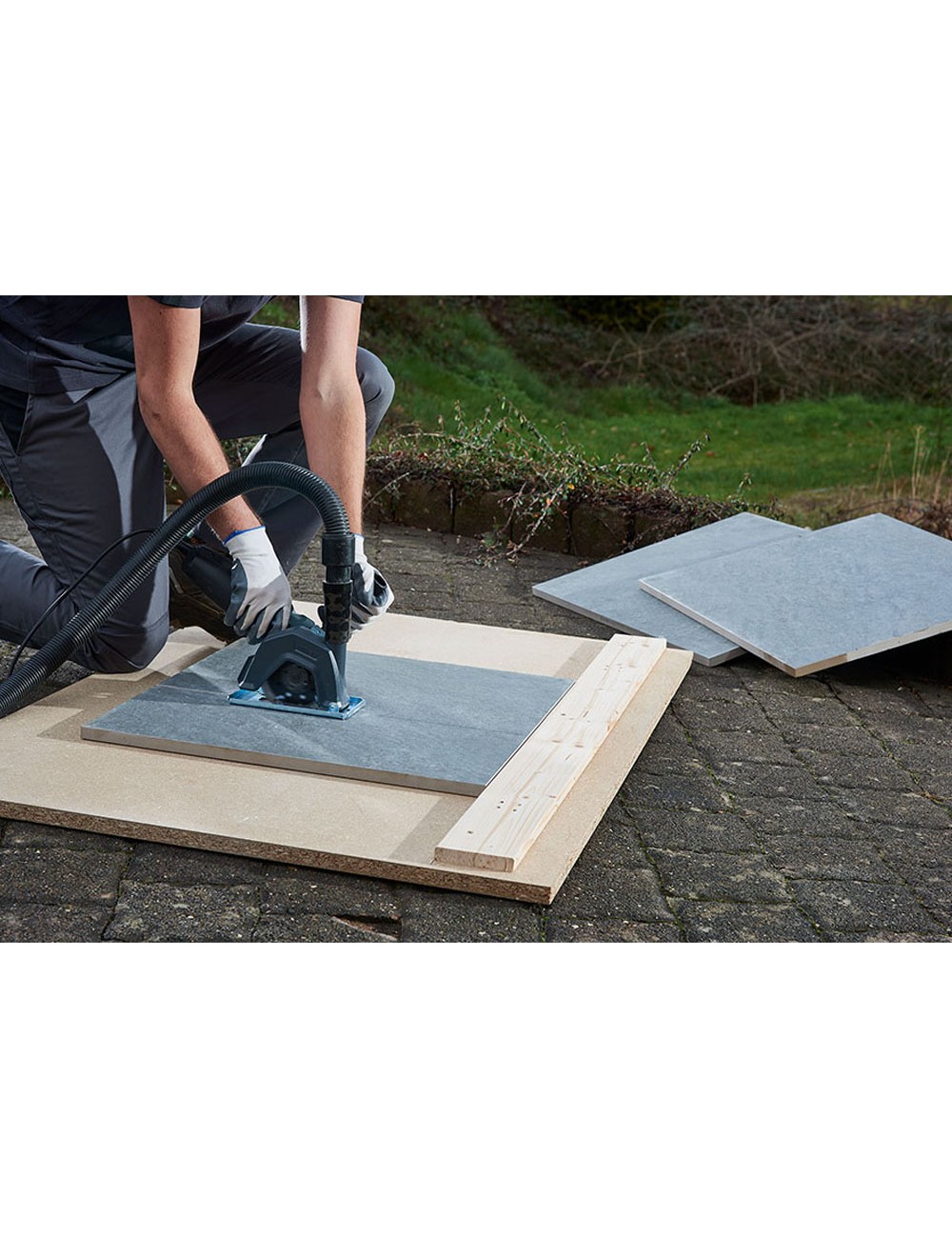 Soporte guía de aspiración de polvo y guía para amoladora angular 5017000 wolfcraft