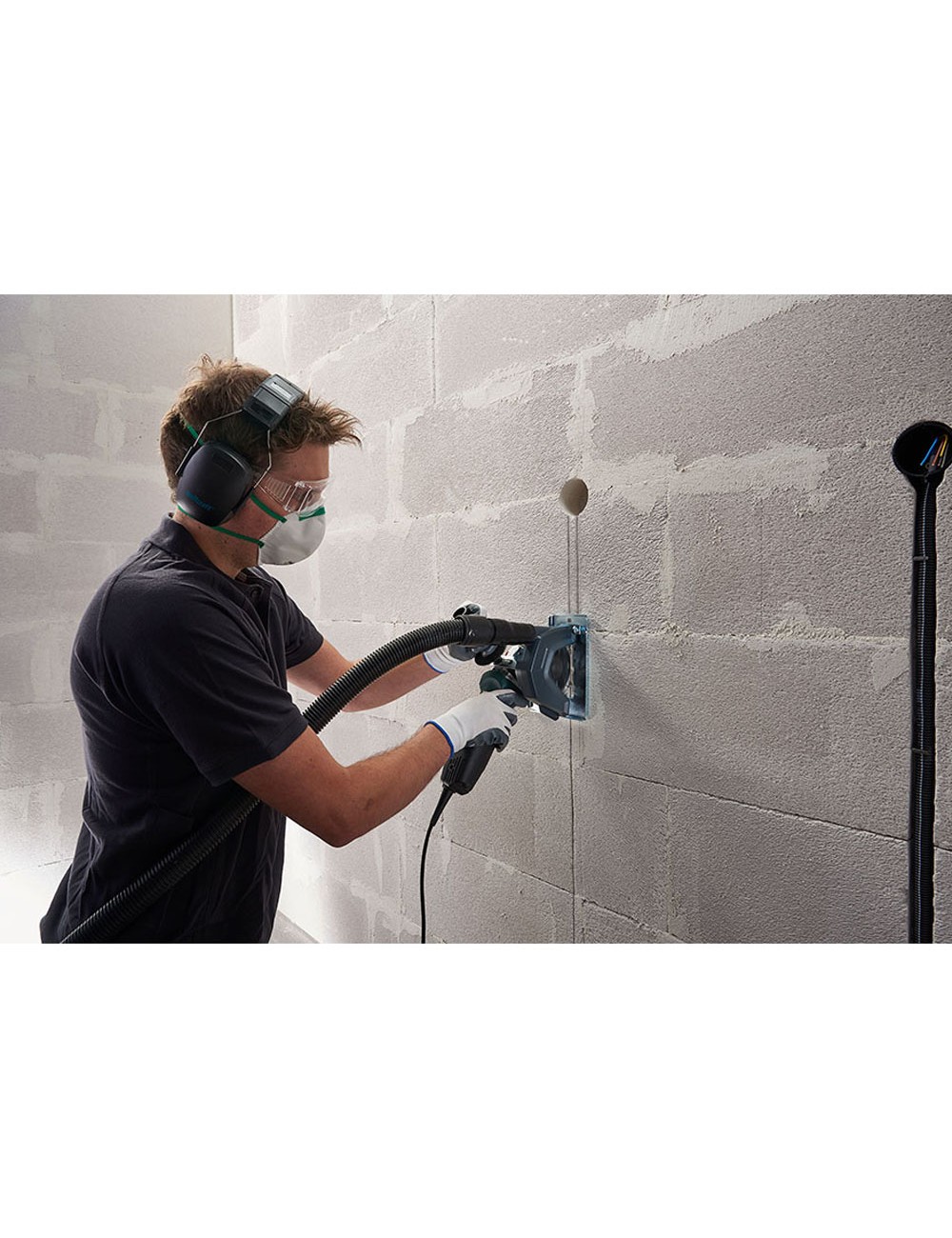 Soporte guía de aspiración de polvo y guía para amoladora angular 5017000 wolfcraft