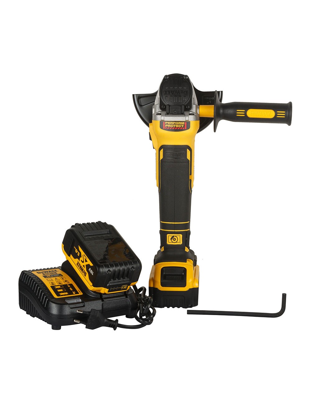 Mini-amoladora sin escobillas xr 18v 125mm con 2 baterías li-ion 5ah, cargador y maletín tstak ii dcg405p2-qw dewalt