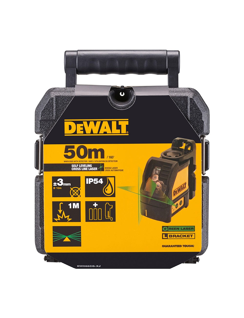 Nivel láser autonivelante verde de 2 líneas en cruz (horizontal y vertical) dw088cg-xj dewalt
