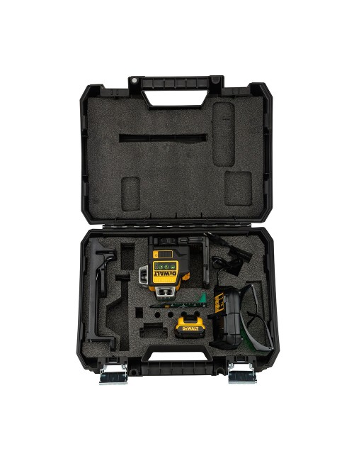 Nivel láser autonivelante verde de 3 líneas 360° xr 12v con batería li-ion 2ah dce089d1g-qw dewalt