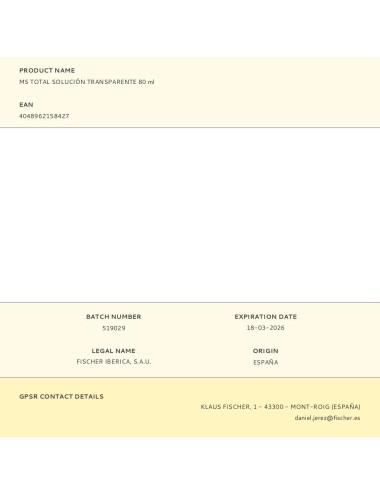 Ms total solución transparente 80 ml