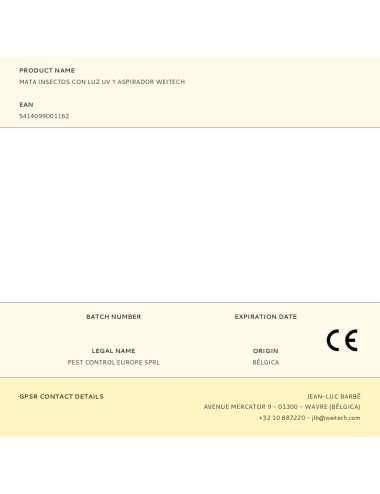 Mata insectos con luz uv y aspirador weitech