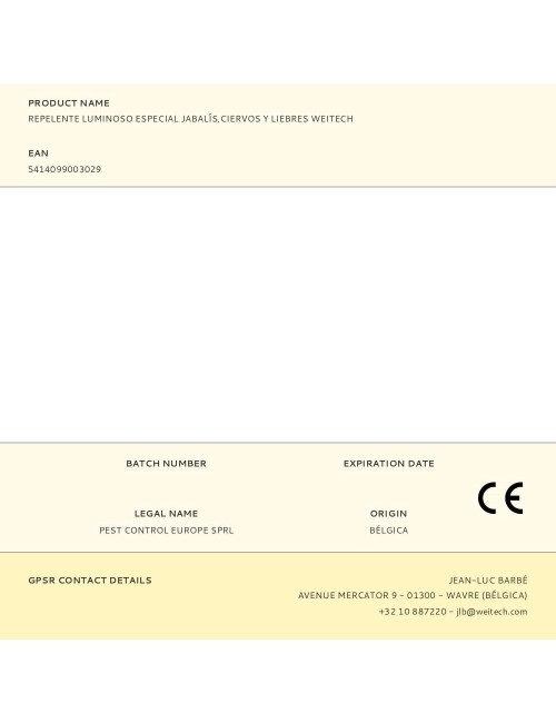 Repelente luminoso especial jabalís,ciervos y liebres weitech