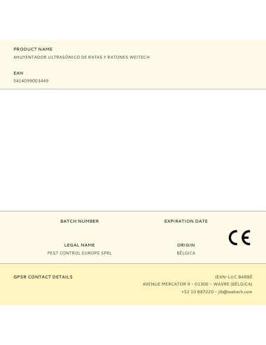 Ahuyentador ultrasónico de ratas y ratones weitech