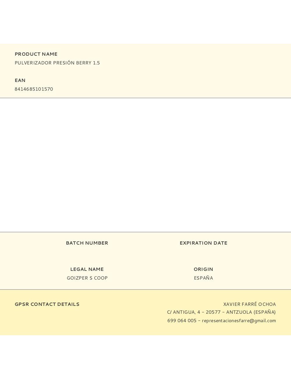 Pulverizador presión berry 1.5