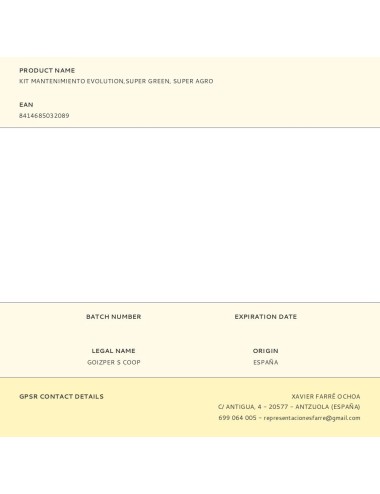 Kit mantenimiento evolution,super green, super agro