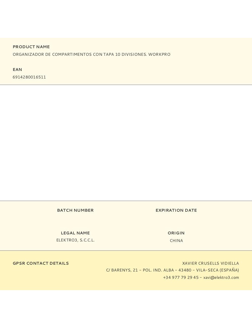 Organizador de compartimentos con tapa 10 divisiones