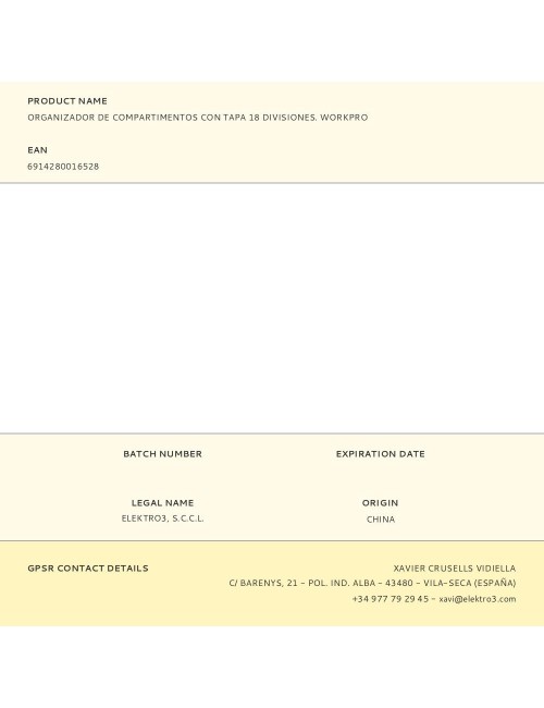Organizador de compartimentos con tapa 18 divisiones