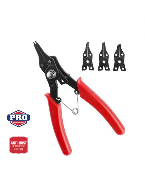 Alicates arandelas circlip 4-en-1 155 mm