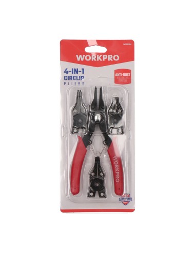 Alicates arandelas circlip 4-en-1 155 mm