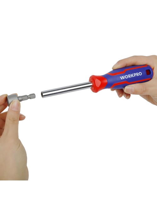 Mango destornillador de punta magnética de 1/4"