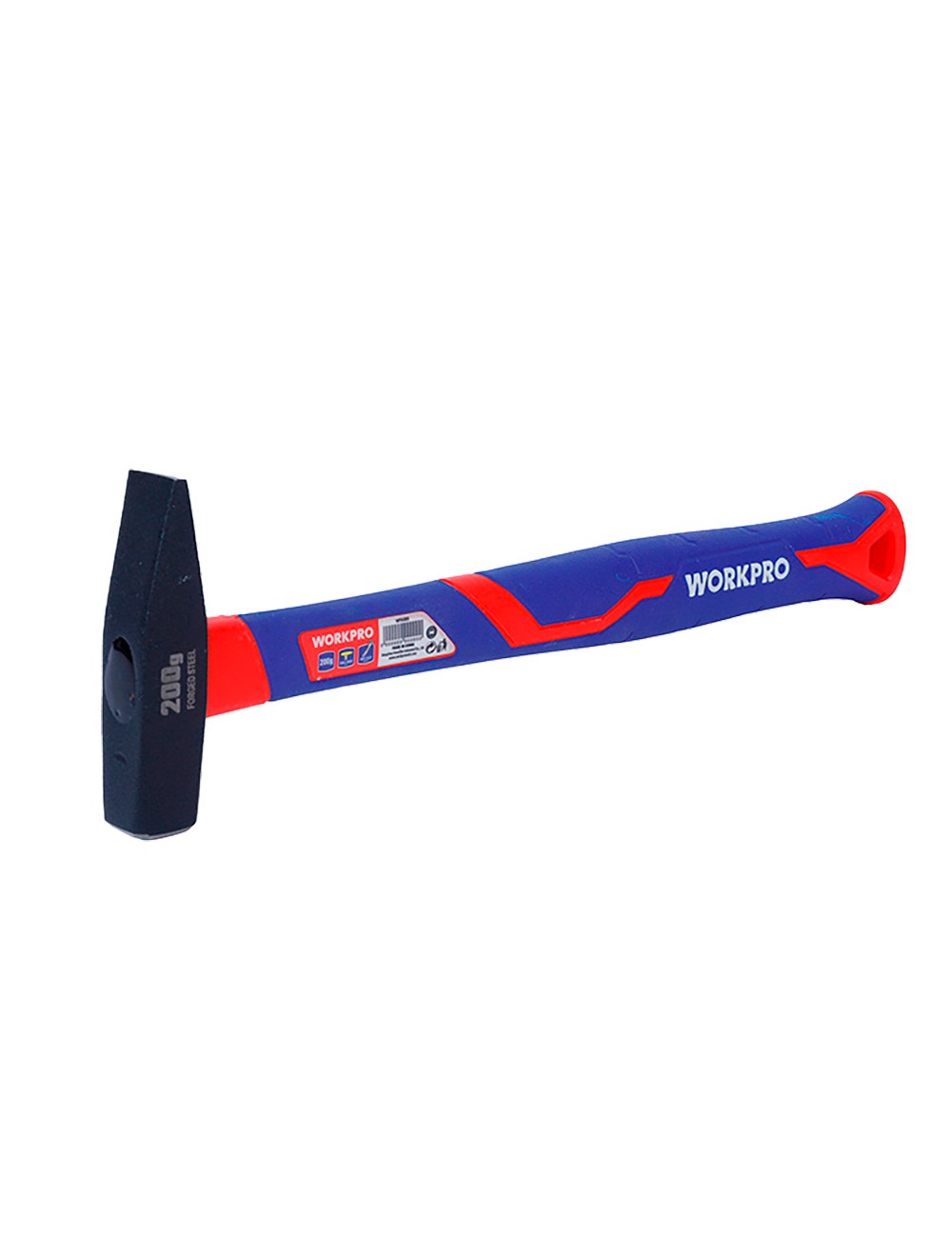 Martillo de maquinista con mango de fibra de vidrio, 200 g