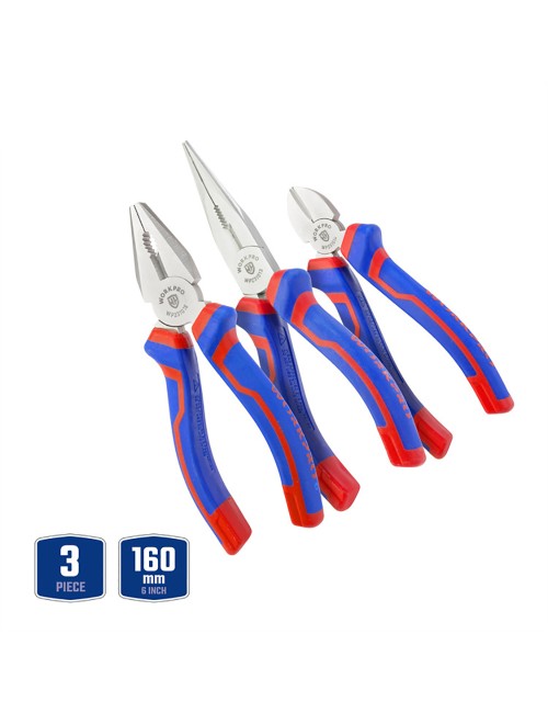 Alicates 160 mm, 3 piezas