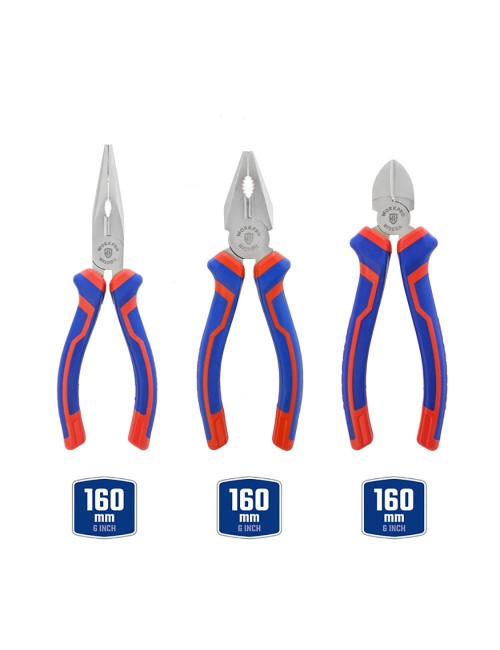 Alicates 160 mm, 3 piezas