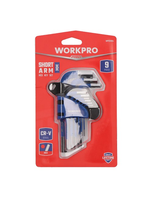 Llaves allen cortas, juego 9 piezas, (métrico)