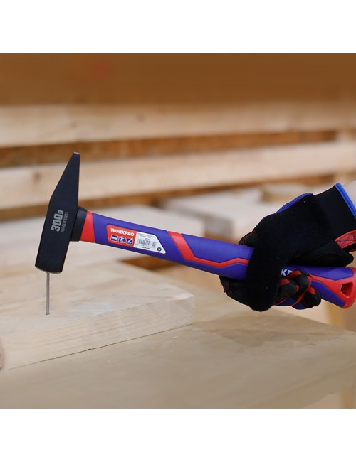 Martillo de maquinista con mango de fibra de vidrio, 300 g