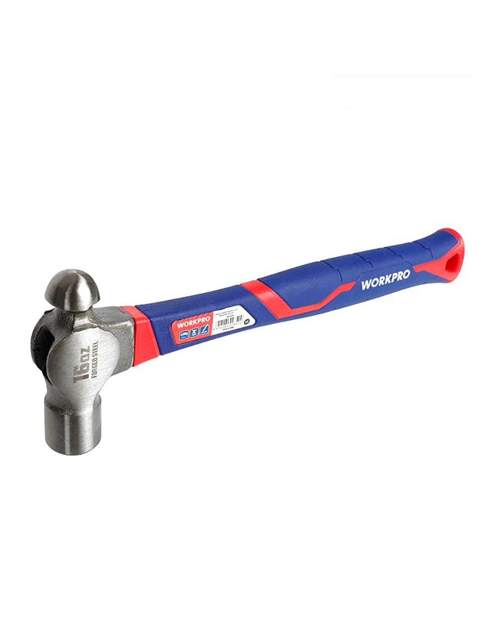 Martillo de bola con mango de fibra de vidrio, 450 g