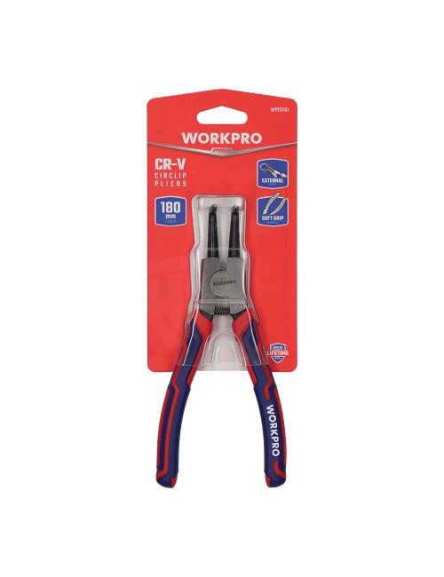 Alicates curvos arandelas pro, retención exterior, 180 mm