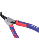 Alicates curvos 90° arandelas pro, retención interior, 180 mm