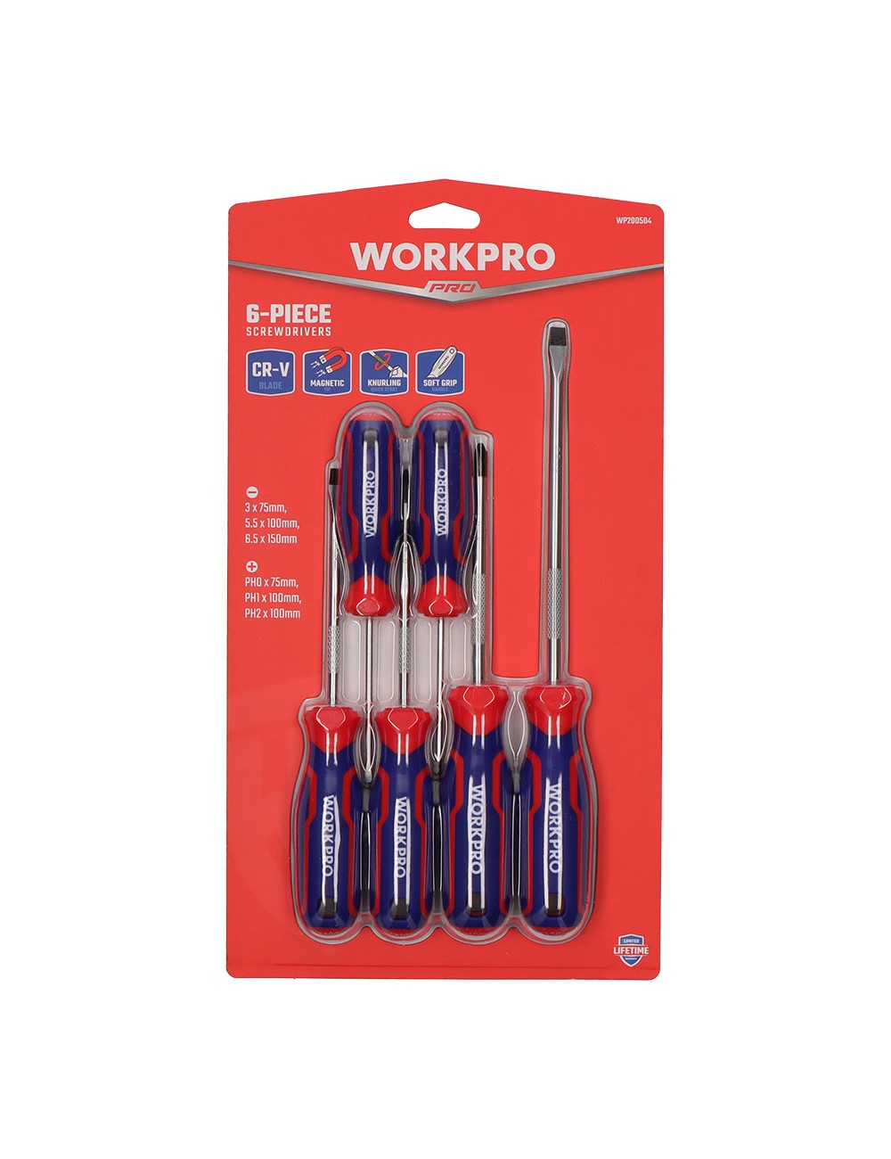 Destornilladores cr-v, juego de 6 piezas