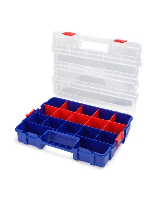 Organizador de compartimentos apilable con tapa 18 divisiones