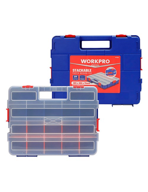 Organizador de compartimentos apilable con tapa 18 divisiones