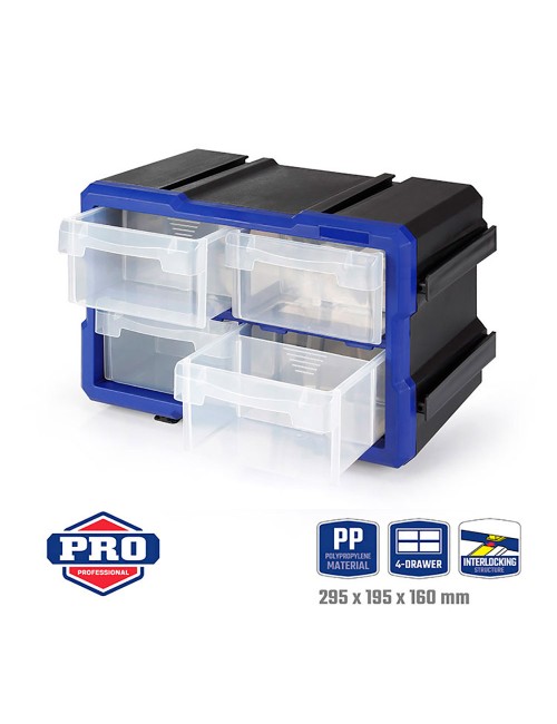 Organizador apilable de 4 cajones