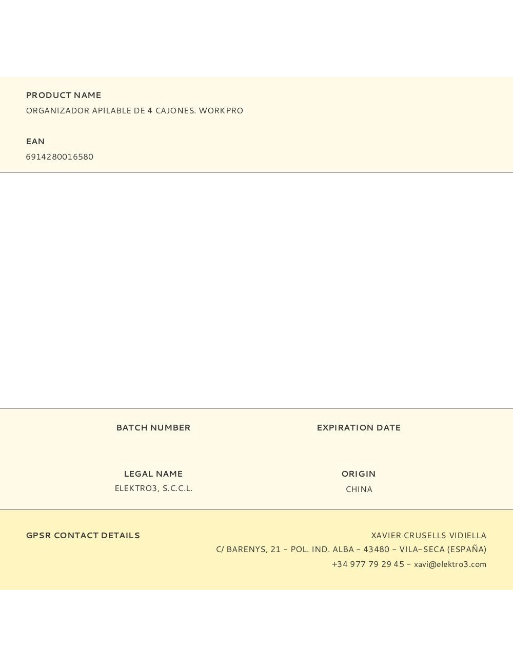 Organizador apilable de 4 cajones