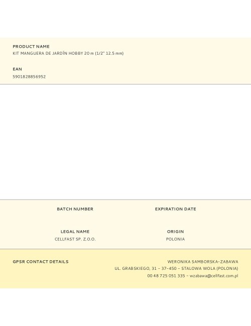 Kit manguera de jardín hobby 20 m (1/2" 12.5 mm)