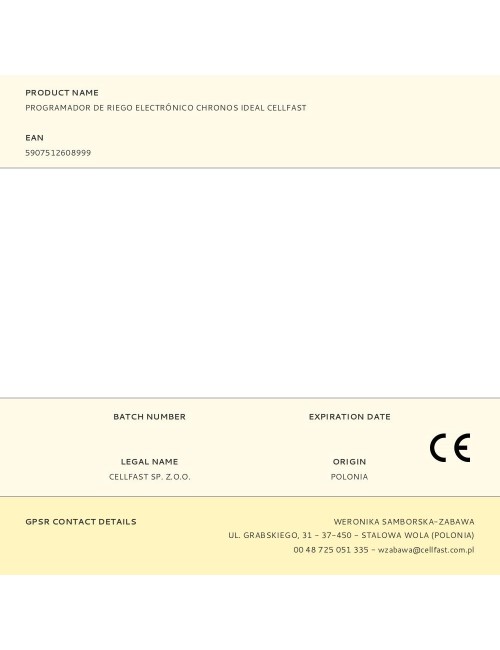 Programador de riego electrónico chronos ideal cellfast