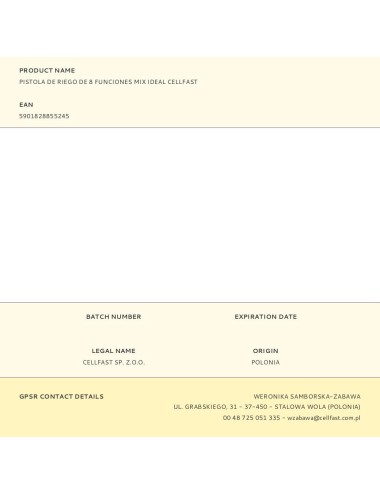 Pistola de riego de 8 funciones mix ideal cellfast