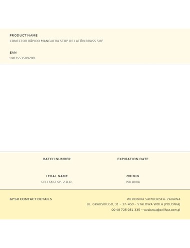 Conector rápido manguera stop de latón brass 5/8"