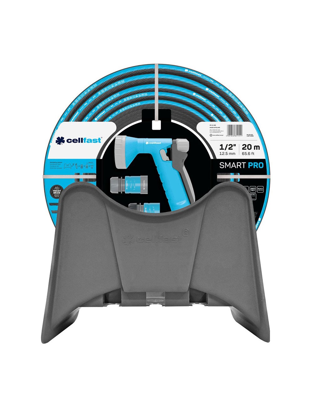 Kit manguera de jardín smart pro 20 m (1/2" 12.5 mm) + colgador mural