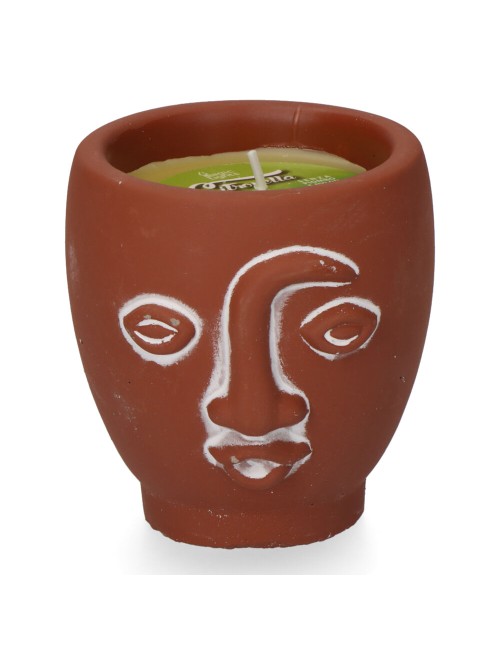 Vela citronela de terracota "caras" colores surtidos