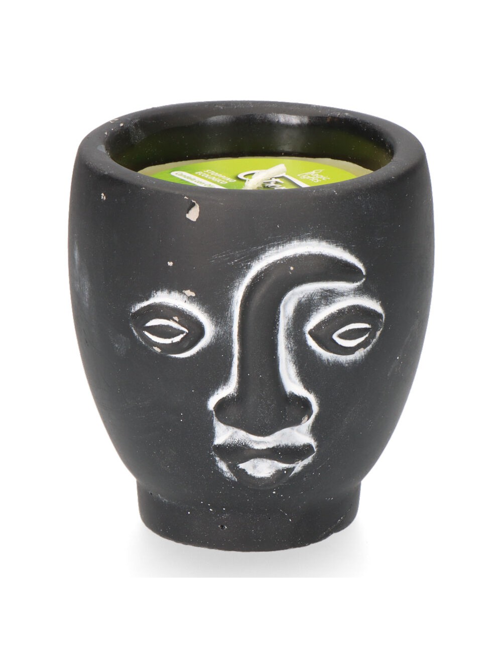 Vela citronela de terracota "caras" colores surtidos