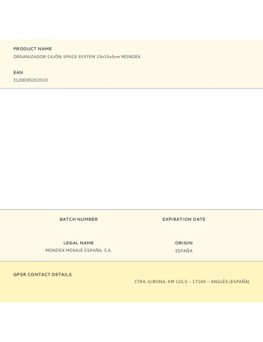 Organizador cajón space system 15 x 15 x 5 cm