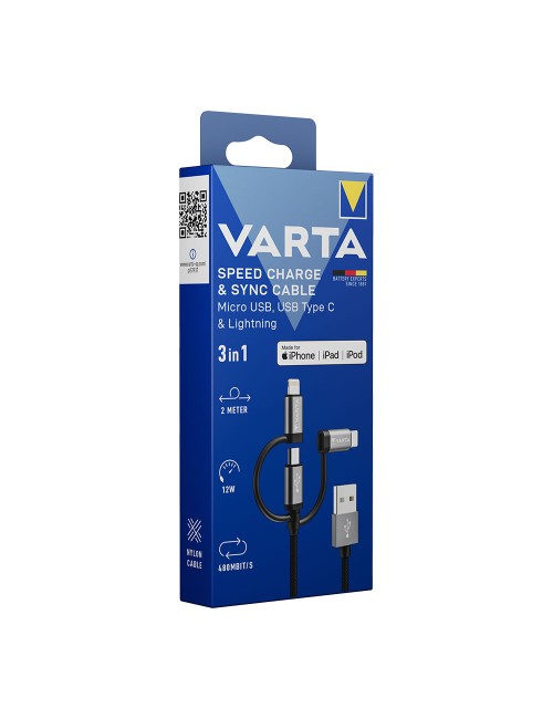 Cable 3 en 1 usb a - lighting - micro usb - tipo c