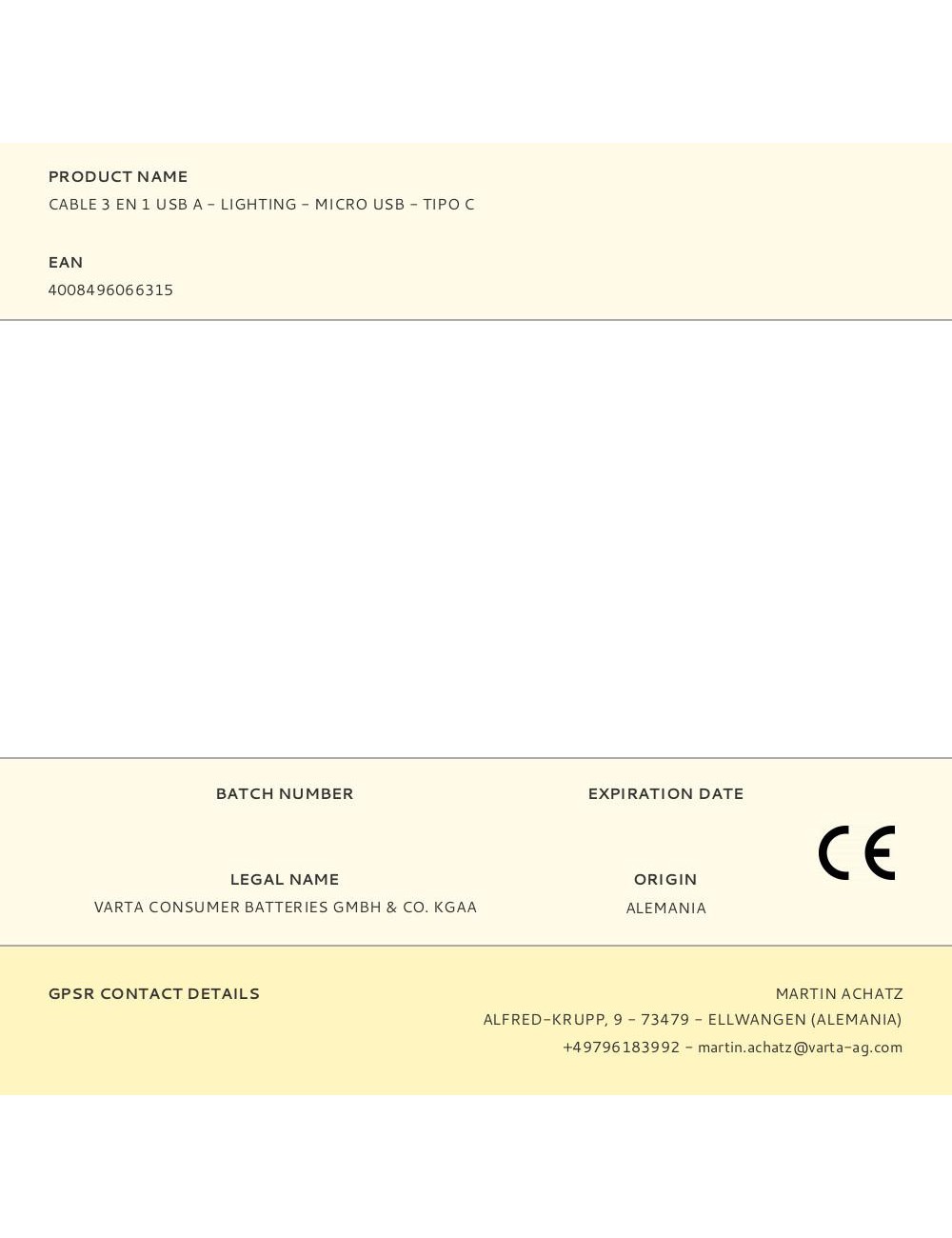 Cable 3 en 1 usb a - lighting - micro usb - tipo c