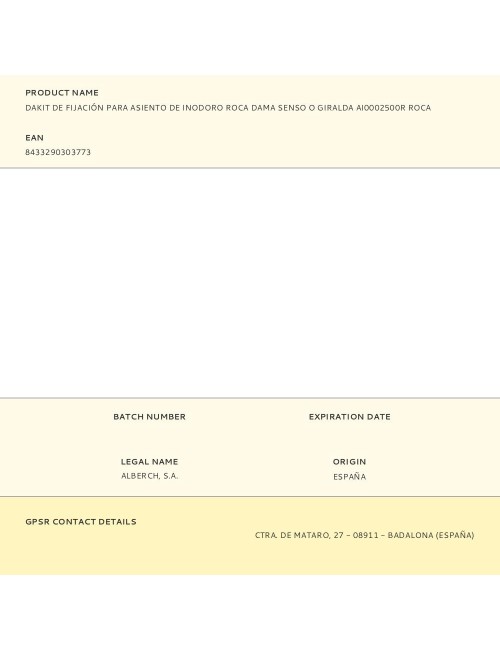 Dakit de fijación para asiento de inodoro roca dama senso o giralda ai0002500r roca