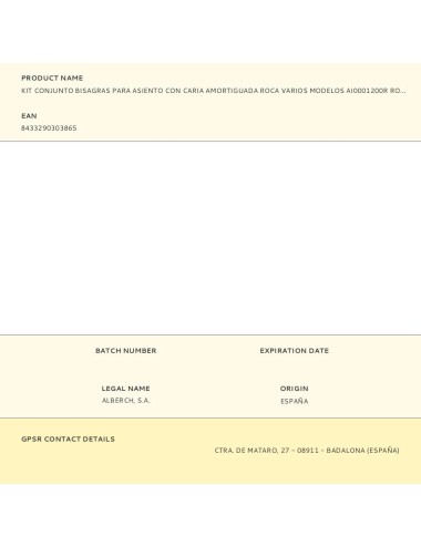 Kit conjunto bisagras para asiento con caria amortiguada roca varios modelos ai0001200r roca